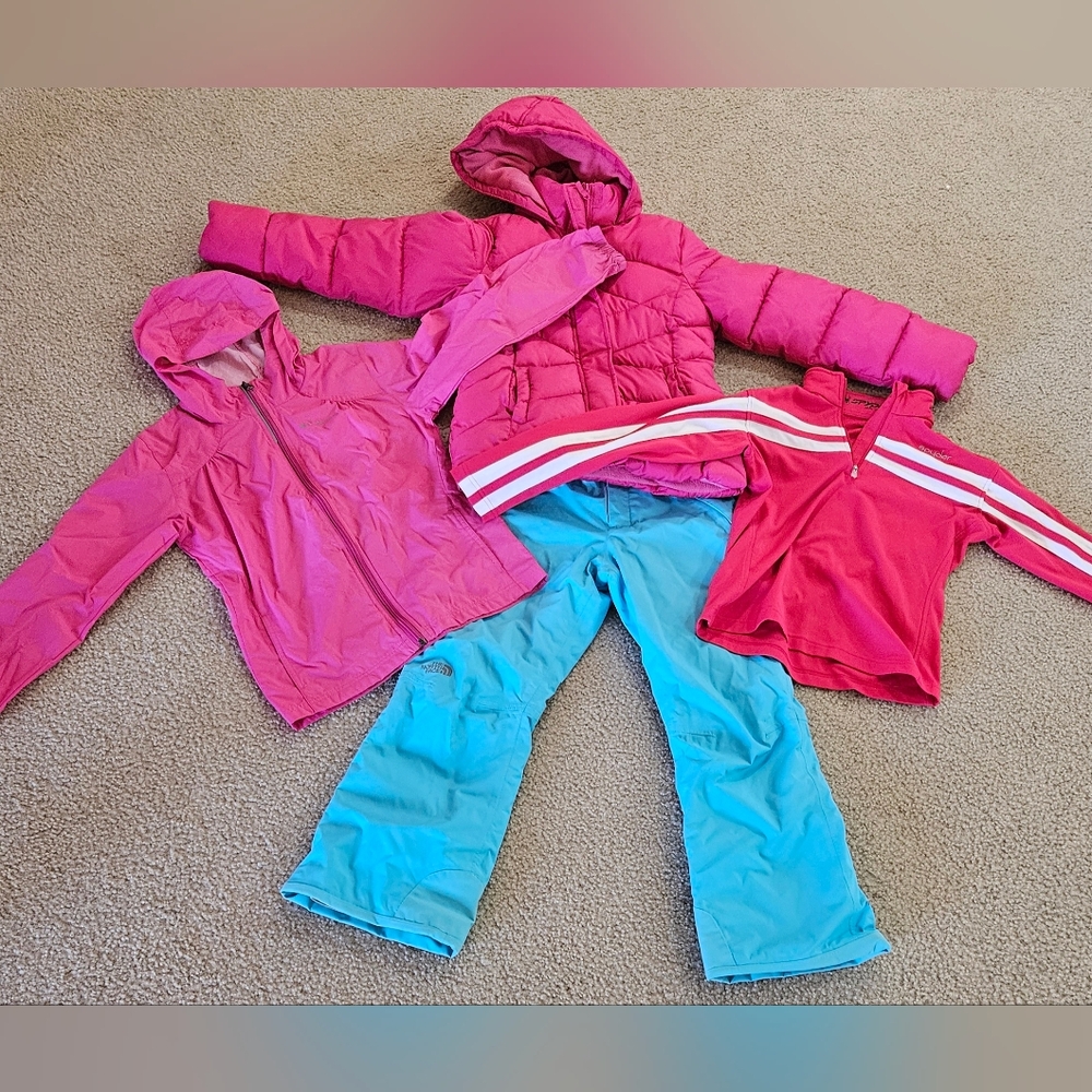 Girl ski snowboard winter coat jacket pants outerwear lot 10 12 North Face